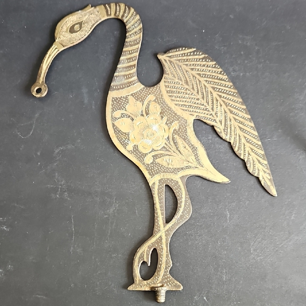 Vintage Brass Bird Decor Wall Hanging Ornate